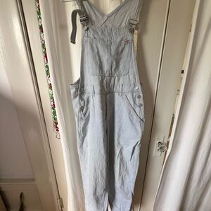 Vintage Guess Women's Striped Denim Overalls